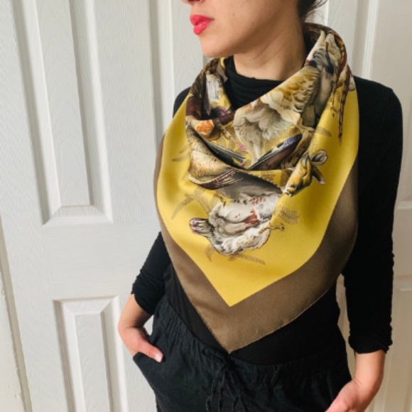 Hermes Accessories - SOLD - Vintage HERMES Scarf GIBIERS - Henri de